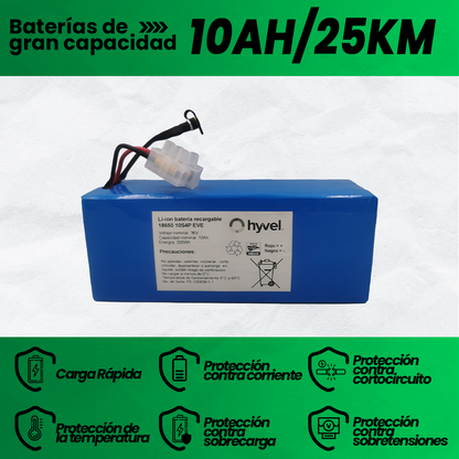 Especificaciones técnicas de la Batería 36v 10ah Eve, con detalles de cada beneficio asegurando un rendimiento seguro y eficiente.