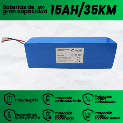 Imagen de la Batería 48V 15Ah destacando la gran capacidad que posee así como sus demás cualidades específicas.