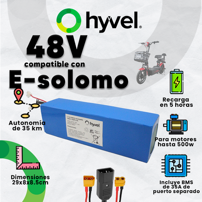 Kit Batería 48V compatible con E-solomo + Cargador 2A