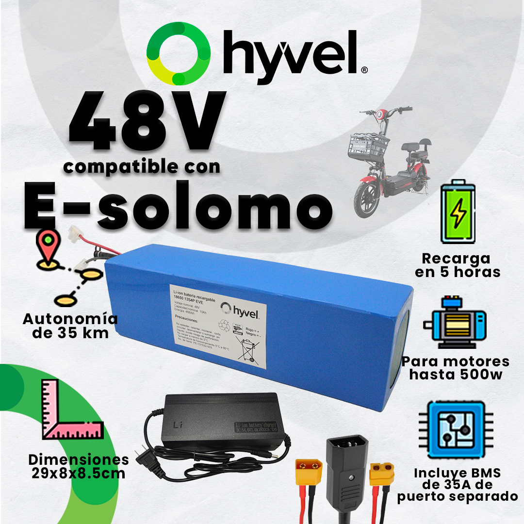 Kit Batería 48V compatible con E-solomo + Cargador 2A